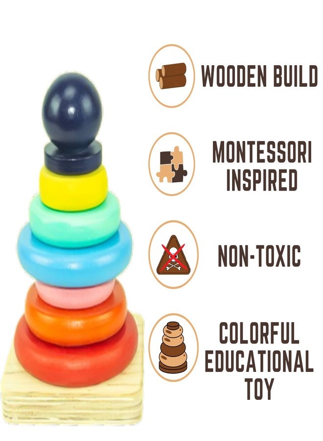 Techny Birds Technybirds Wooden Balancing Tree and Wooden Rainbow Stacker Combo | Educational Toys for Kids | Montessori Learning Toys | Color Recognition Toys | Fine Motor Skills Development - Image 4
